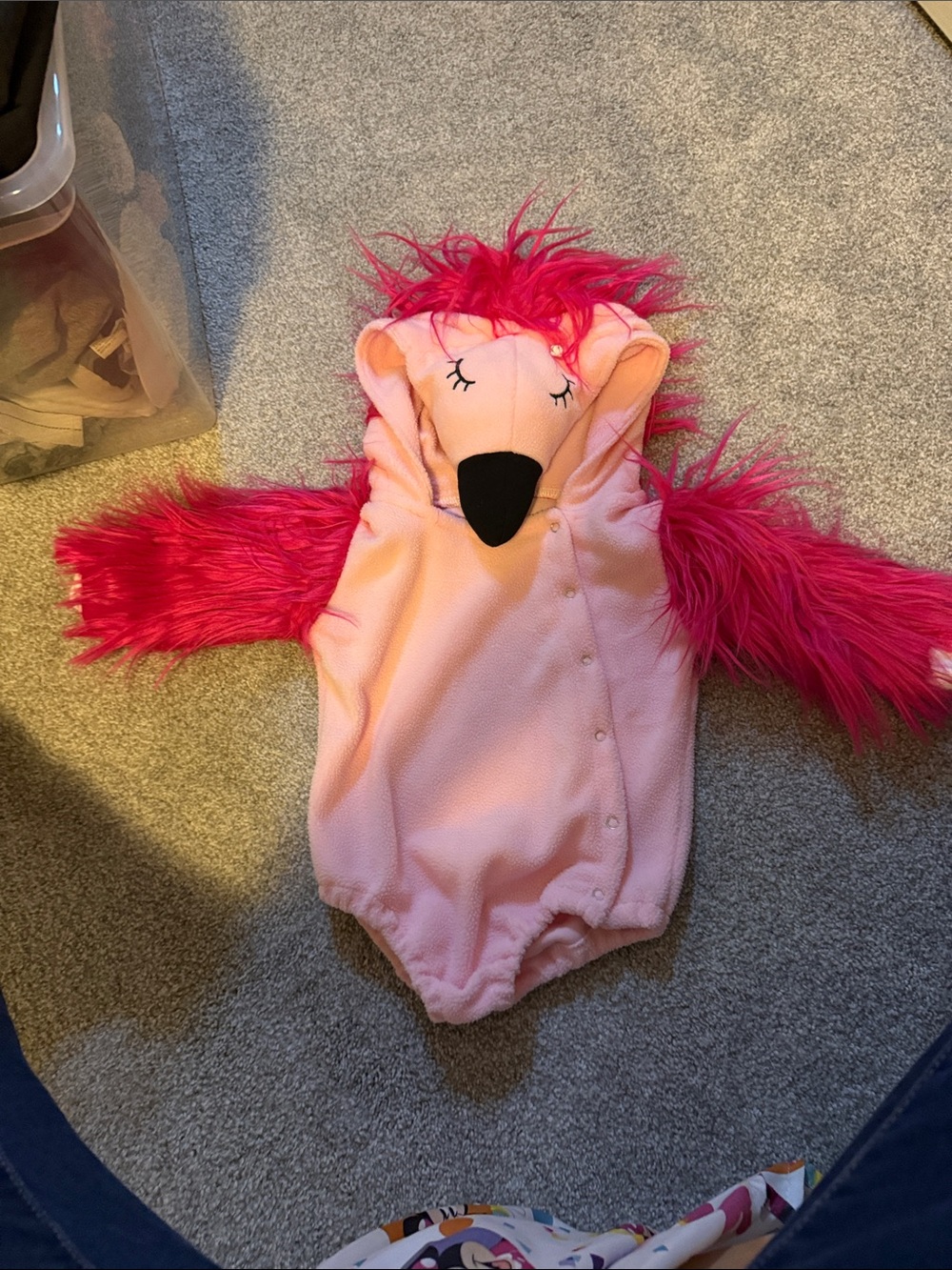 Source Unknown Pink Flamingo Kids Costume with Hot Pink Fur